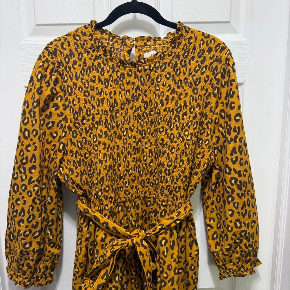 Printfresh Leopard Print Midi Dress in Mustard and Brown - Picture 4 of 8